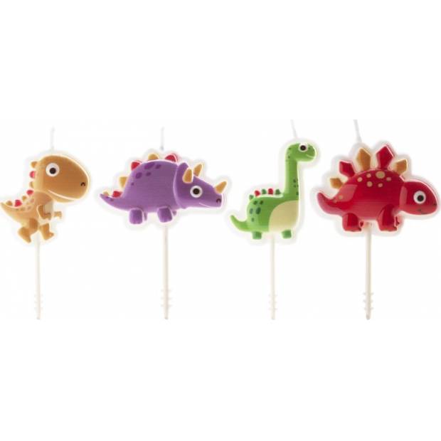 Kerzen für Kuchen Dinosaurier 4pcs