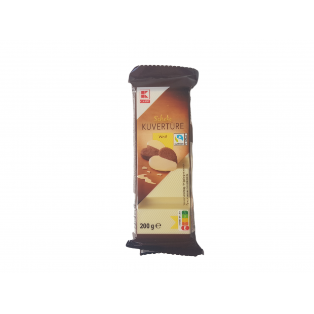 Kuvertüre weiße Schokolade 200g kuventura