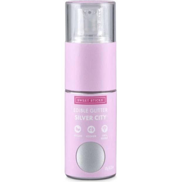 Glitter im Zerstäuber 10g Silberne Stadt