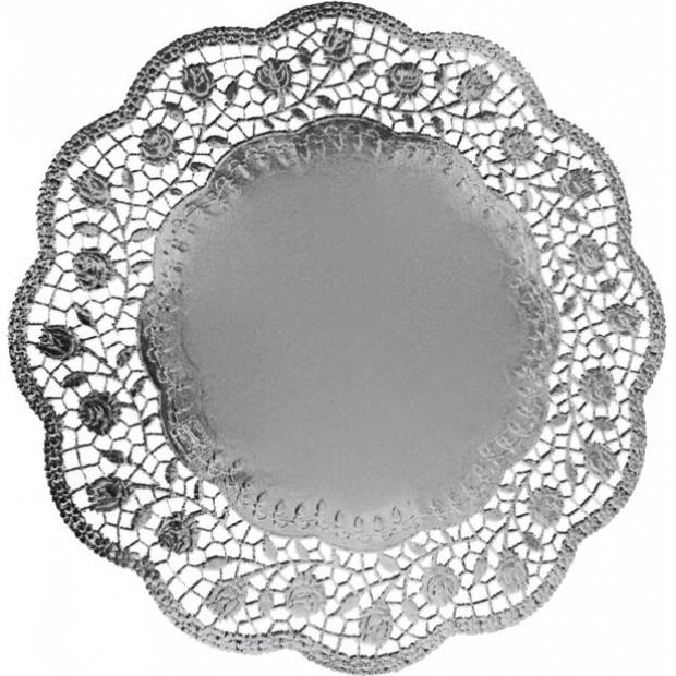 Dekorative Spitze rund silber 32cm 4 Stück