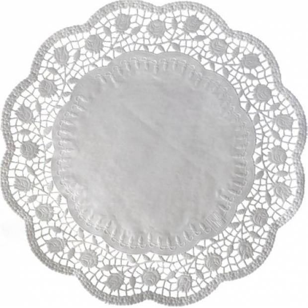 Dekorative Spitze rund weiß 24cm 100 Stück