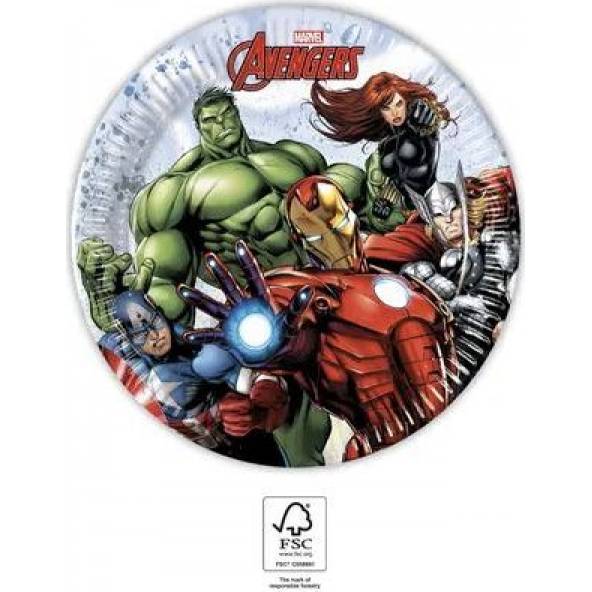 Pappteller Avengers 19,5cm, 8St.