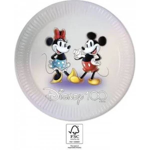 Pappteller Mickey und Minnie 23cm, 8St.