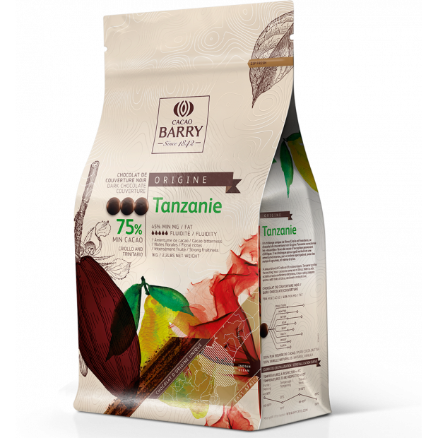 Kakao Barry Origin Schokolade TANZANIE dunkel 75% 1kg