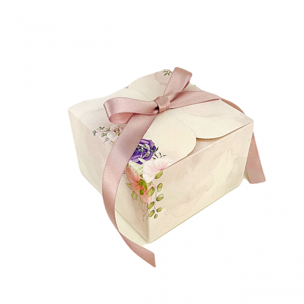 Hochzeitsgeschenkbox Blumen 110 × 110 × 70 mm 8 Stück