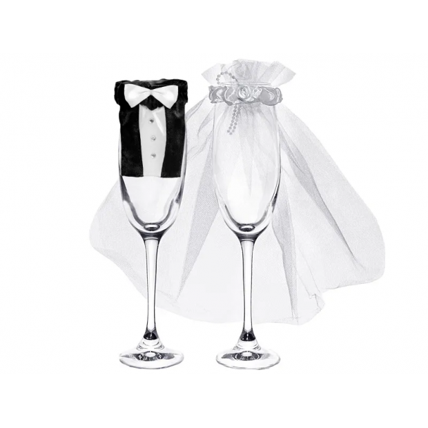 Gläser Anzug - Dekoration für Getränke Anerkennung - Braut, Bräutigam