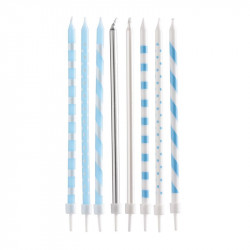 Kerzen lang blau