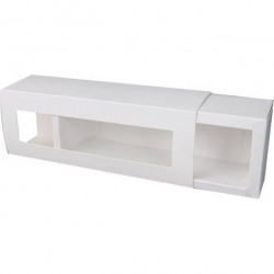 Schachtel für Makronen weiß 20,8 x 7,3 x 5,5 cm (für 6 Stück)