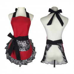 Küchenschürze schwarz rot