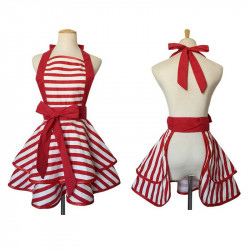 Küchenschürze mit roten Streifen