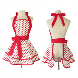 Küchenkittel mit roten Punkten