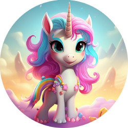 Essbares Papier schönes Einhorn 19,5cm