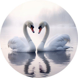 Essbares Papier zwei Schwäne 19,5cm