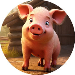 Essbares Papierschwein auf dem Bauernhof 19,5cm