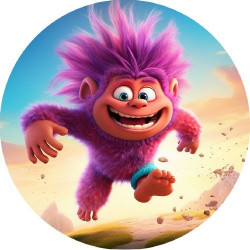 Essbares Papier Troll rosa 19,5cm