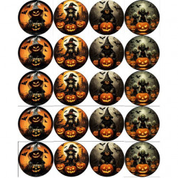 Essbares Papier zum Ausschneiden für Muffins Halloween-Hexenmischung 5cm