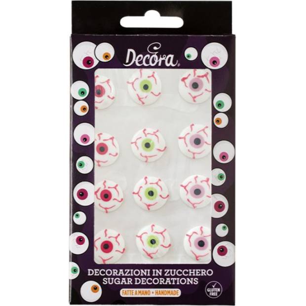 Zuckerdekoration Halloween Augen, 12 Stk.