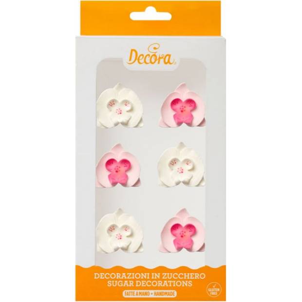 Zuckerdekoration Orchidee, 6 Stück