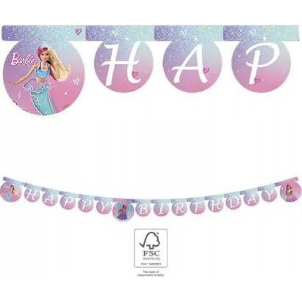 Barbie Happy Birthday Girlande 2m