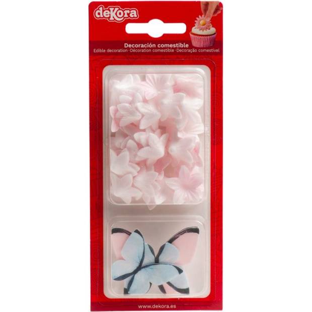 essbare Dekoration Schmetterlinge und Blüten