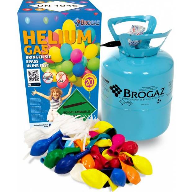 Helium für Luftballons 20 - 5l + 20 Stück Luftballons