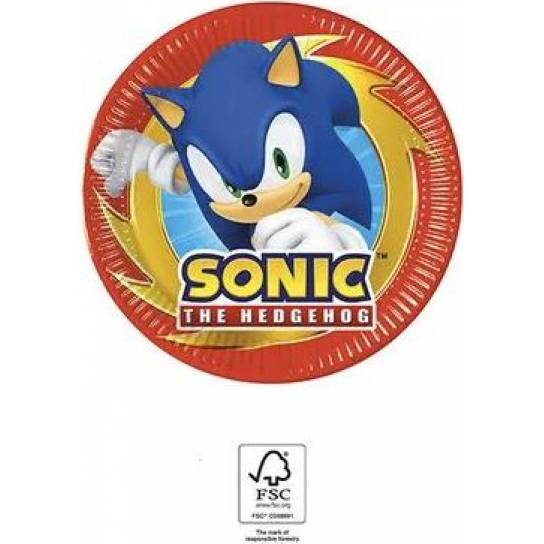 Pappteller sonic 19,5cm, 8St.