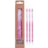 Kerzen lang marmoriert rosa, 6St.