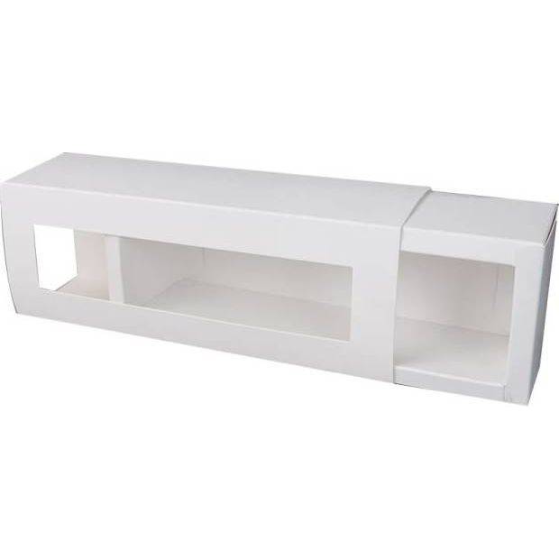 Schachtel für Makronen weiß 20,8 x 7,3 x 5,5 cm (für 6 Stück)