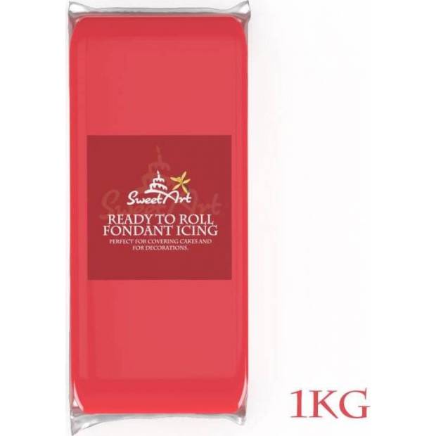 SweetArt Streich- und Modelliermasse Vanille Korallenrot (1 kg)