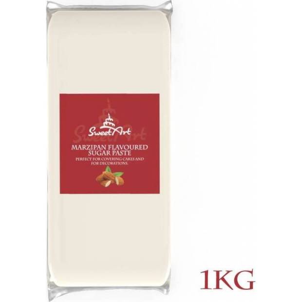 SweetArt Marzipangeschmack Überzugs- und Modelliermasse Weiß (1 kg)