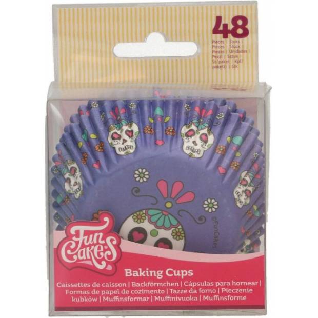 Cupcake-Körbe Halloween Totenköpfe, 48 Stück