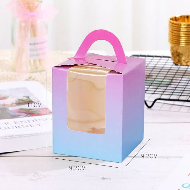 Cupcake Box 100 Stück Regenbogen Einhorn
