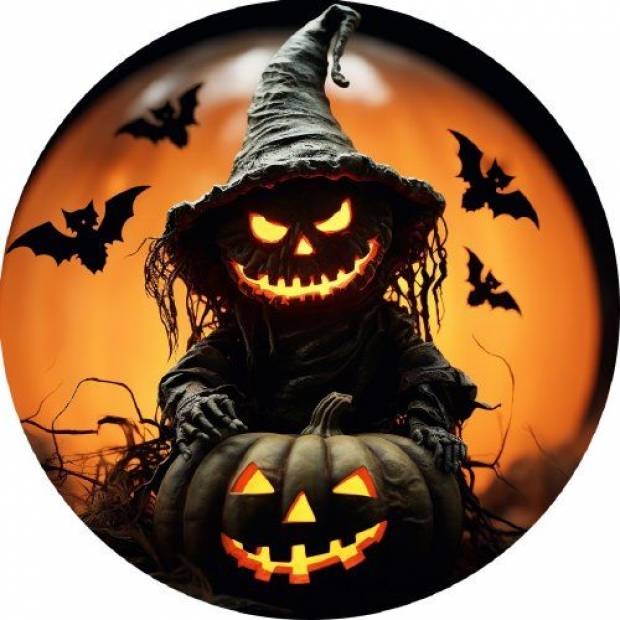 Essbarer Papier-Halloweenkürbis 19,5cm