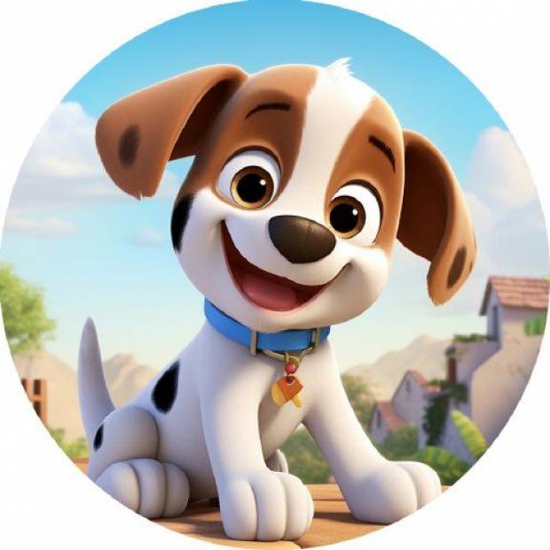 Essbarer Papier Hund gezeichnet 19,5 cm