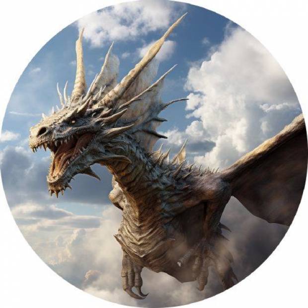 Gefährlicher Drache essbares Papier 19,5cm