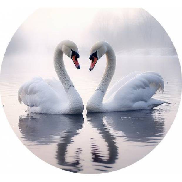 Essbares Papier zwei Schwäne 19,5cm