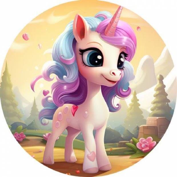 Essbares Papier-Einhorn 19,5cm