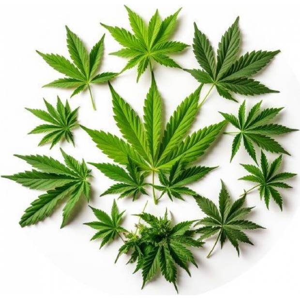 Essbare Papier Marihuana Blätter, Cannabis 19,5cm