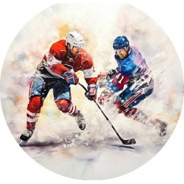 Essbares Papier Hockeyspieler Spiel 19,5cm