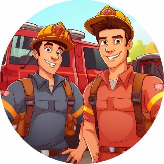 Essbare Feuerwehrmänner aus Papier 19,5cm