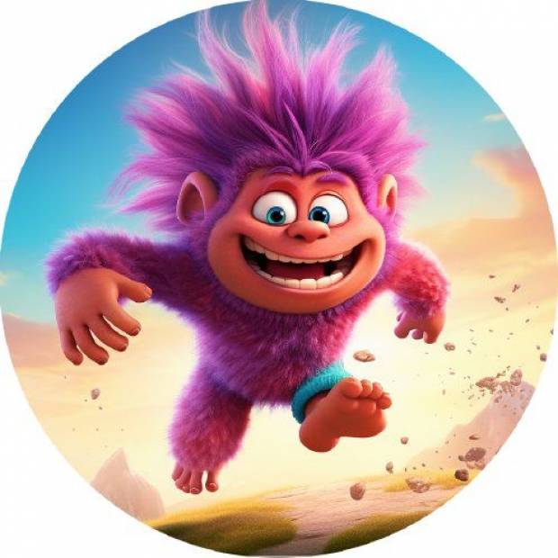 Essbares Papier Troll rosa 19,5cm