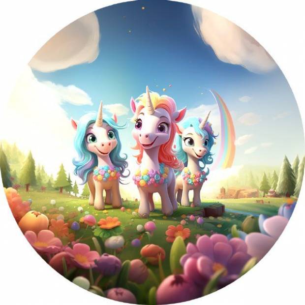 Essbares Papier Einhorn Freunde