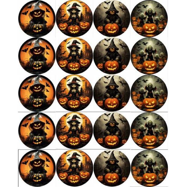 Essbares Papier zum Ausschneiden für Muffins Halloween-Hexenmischung 5cm