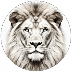 Essbares Papier Löwe schwarz und weiß 19,5cm