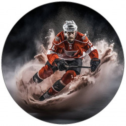 Essbares Papier Eishockeyspieler in rotem Trikot 19,5cm