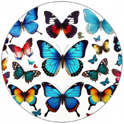 Bunte Schmetterlinge aus essbarem Papier 19,5cm