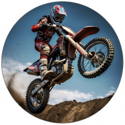 Essbares Papier Fahrer Motocross am Sprung 19,5cm