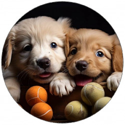 Essbare Papierhündchen mit Luftballons 19,5cm