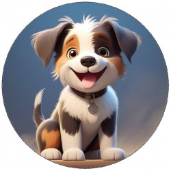 Essbares Papier Welpe drei Farben 19,5cm