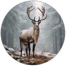 Essbarer Papierhirsch im Winterwald 19,5cm